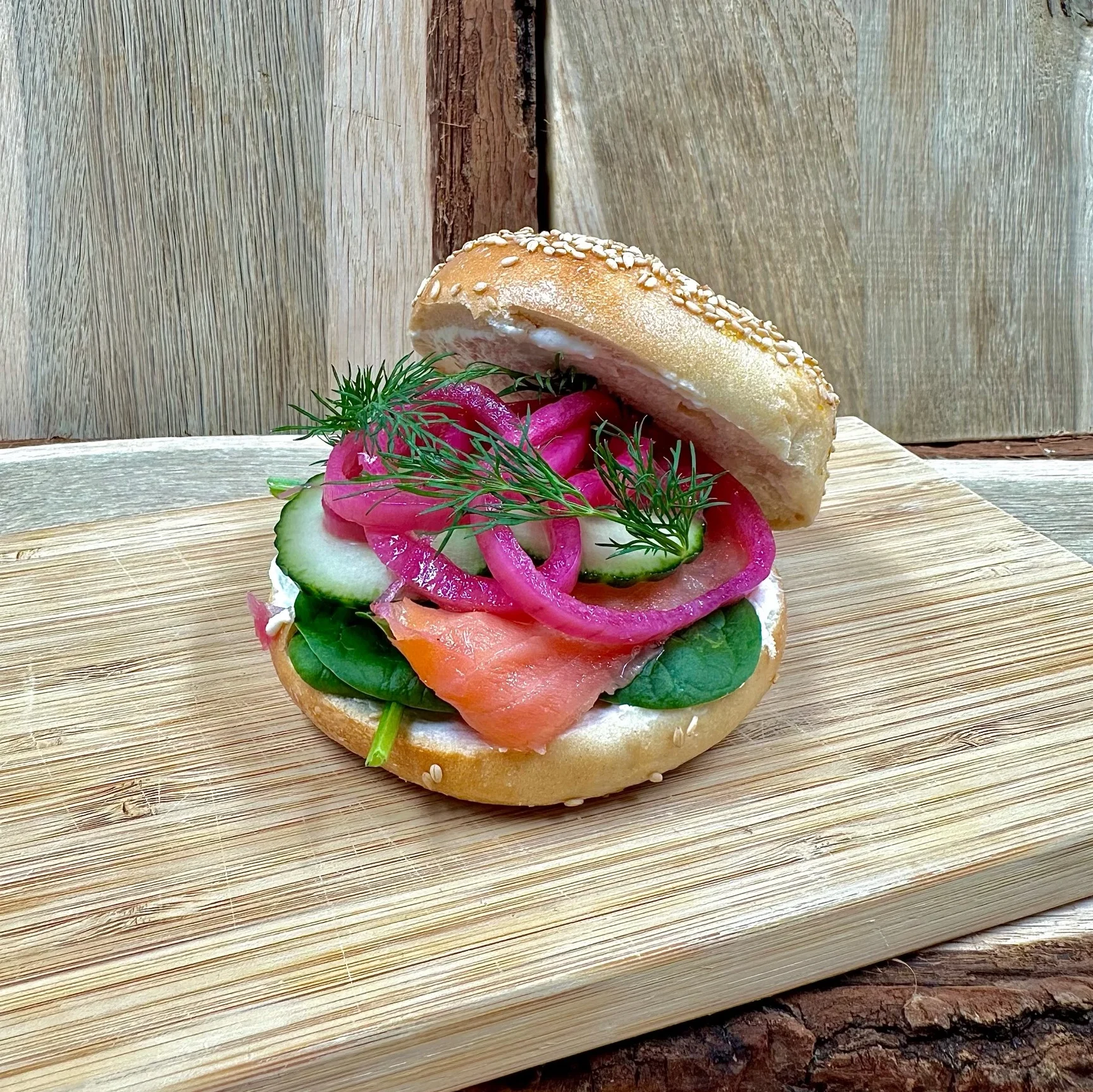 Bagel med lax
