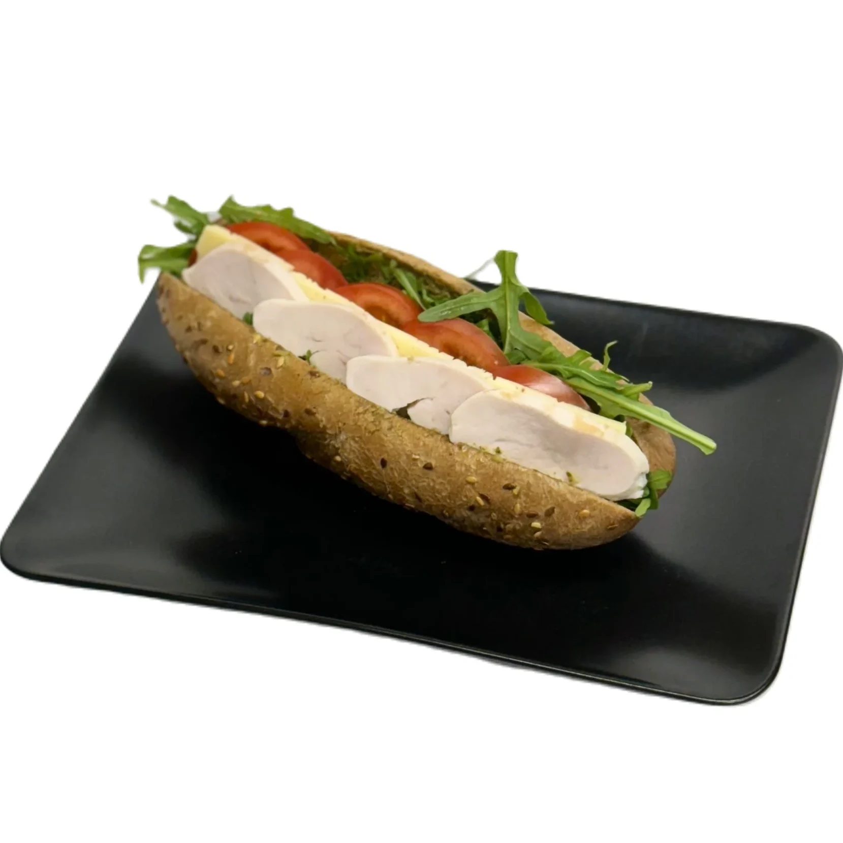 Baguette med kyckling, ost och pesto