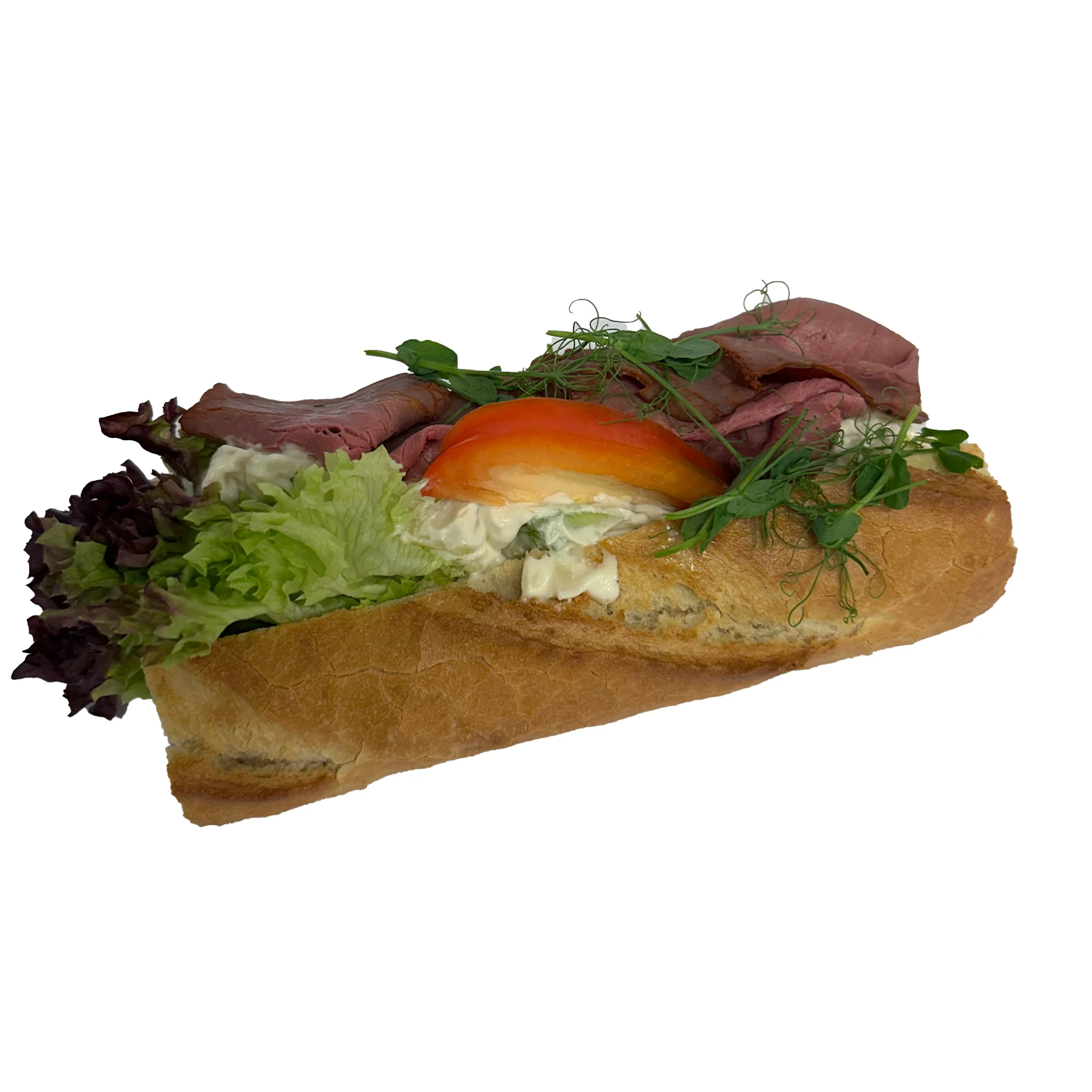 Baguette med grillad rostbiff & potatissallad