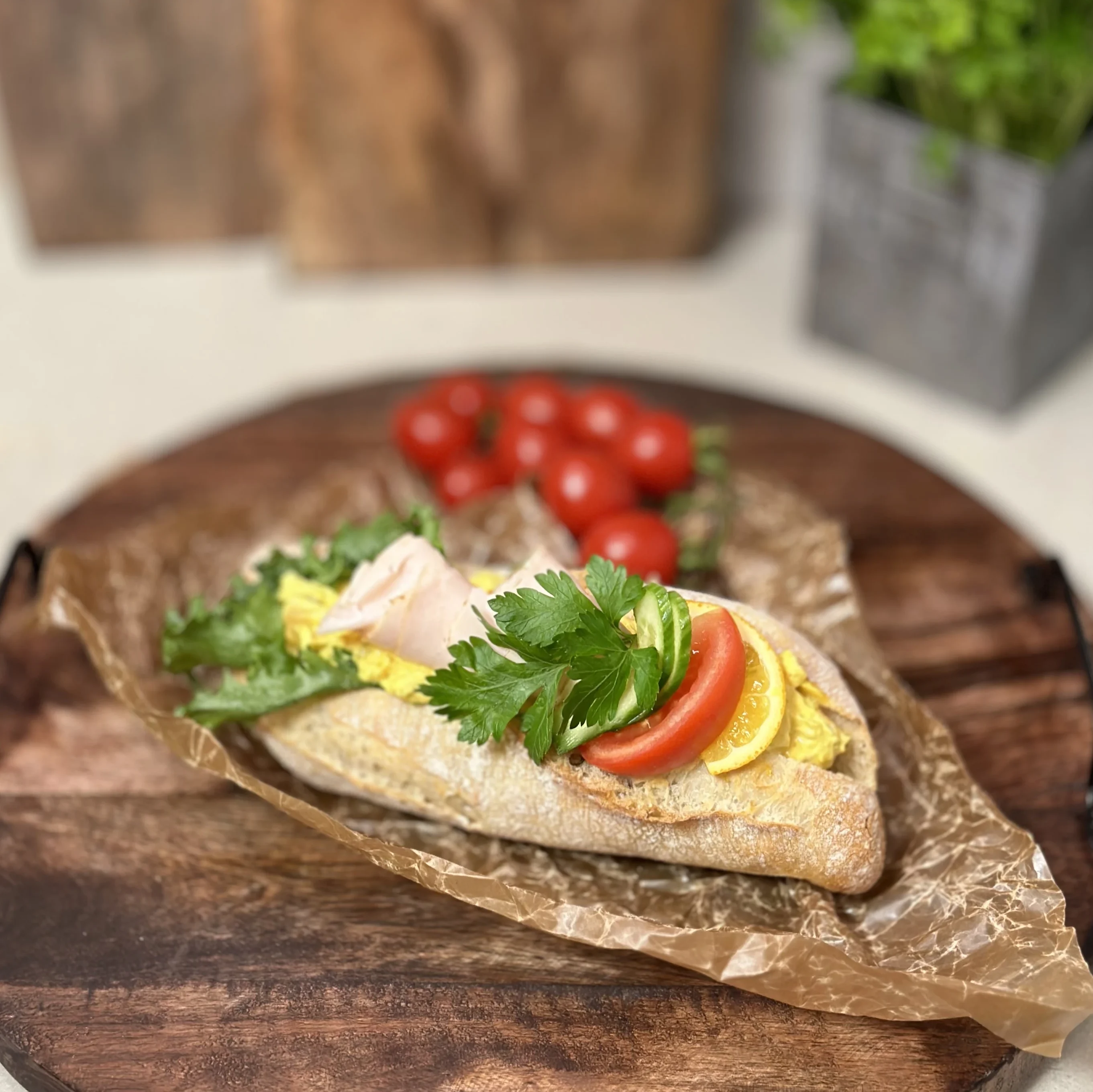 Kyckling/curry baguette