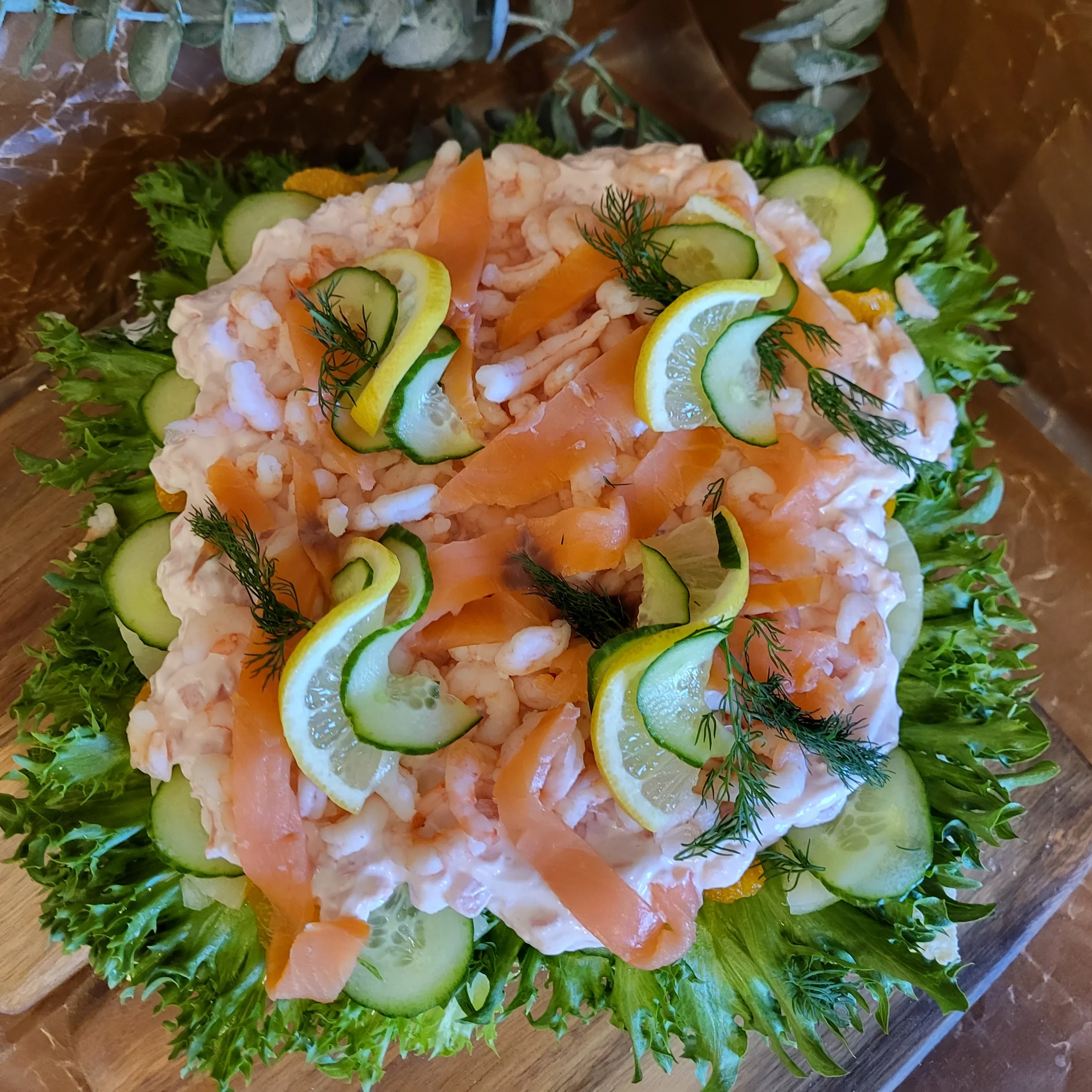 Smörgåstårta Skaldjur och Lax