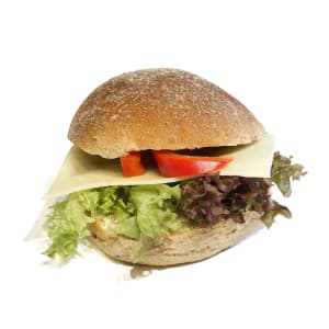 Grov rågbulle med ost och paprika