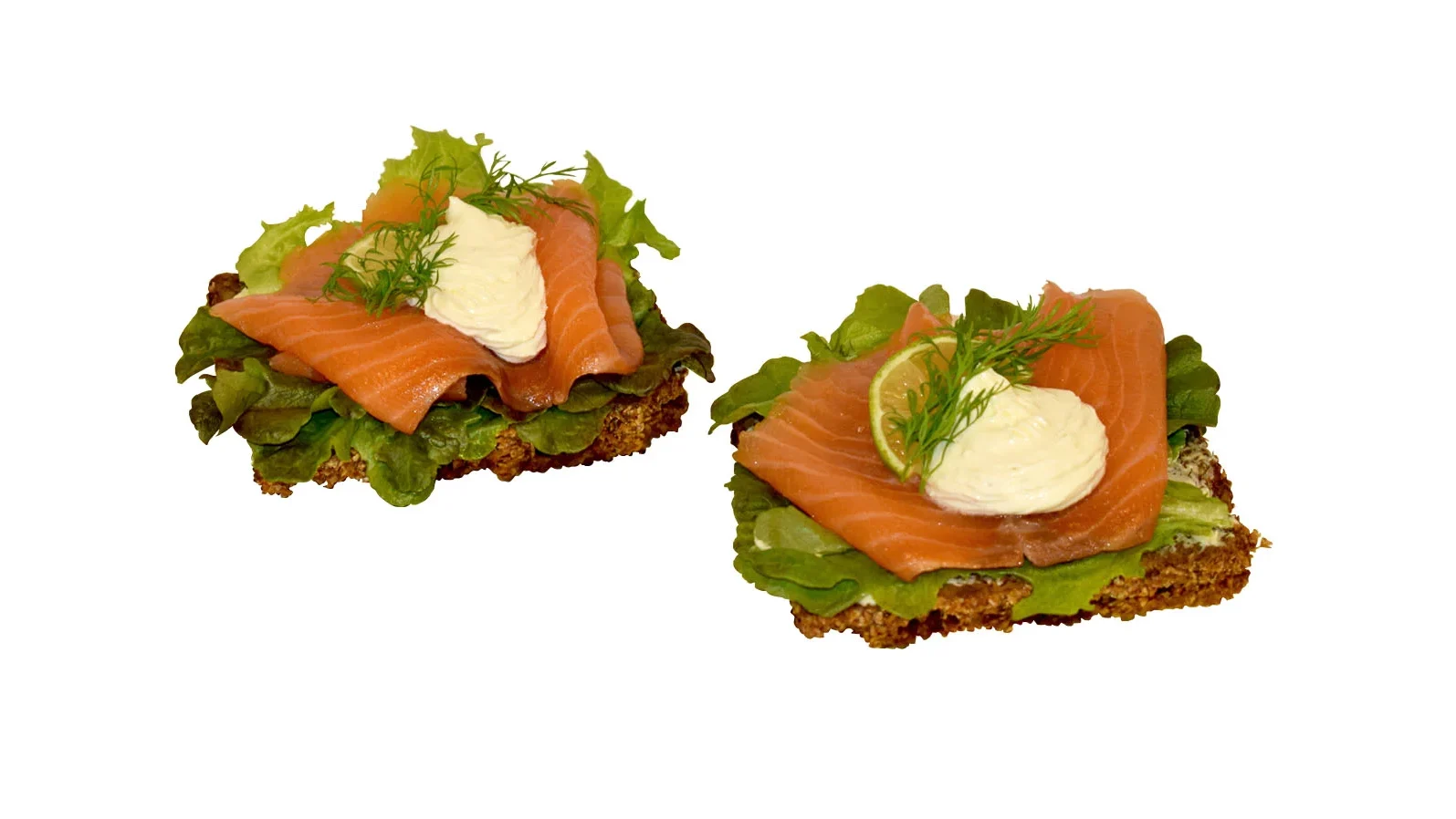 Smörrebröd lax och pepparrotskräm