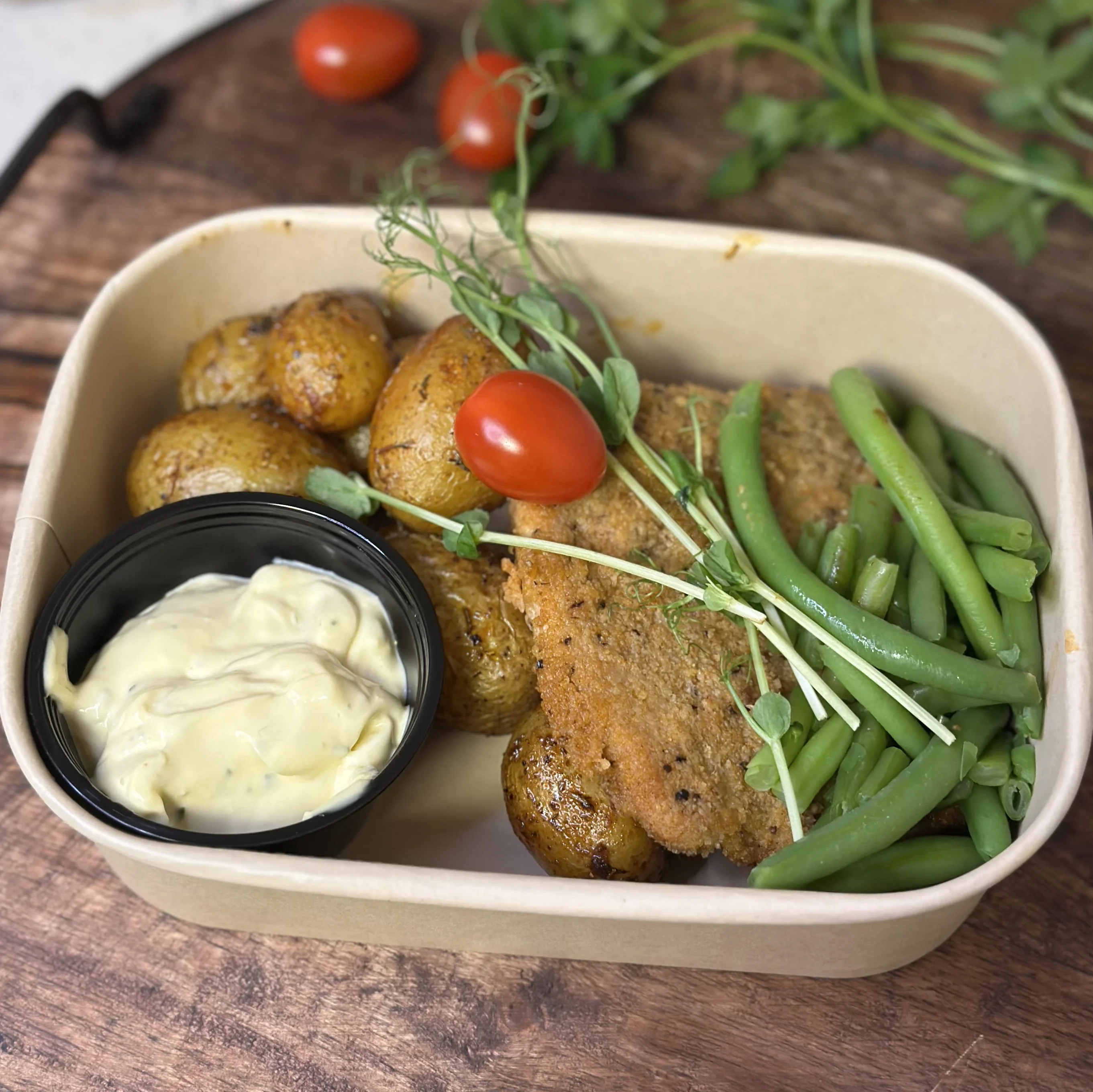 Fläskschnitzel med potatis & bearnaise