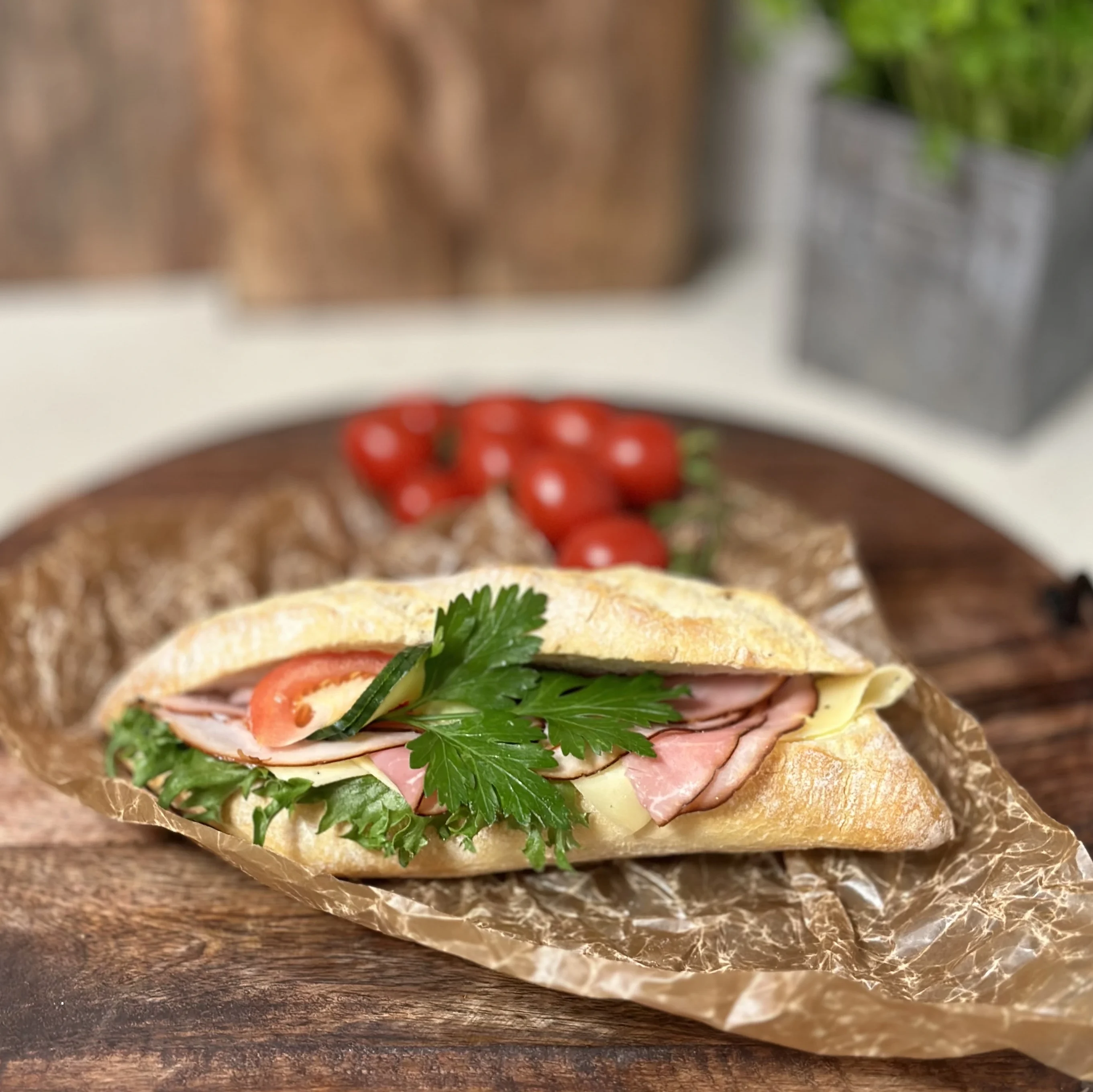 Ost & skink baguette