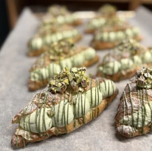 Pistage crossiant med smakrik kräm