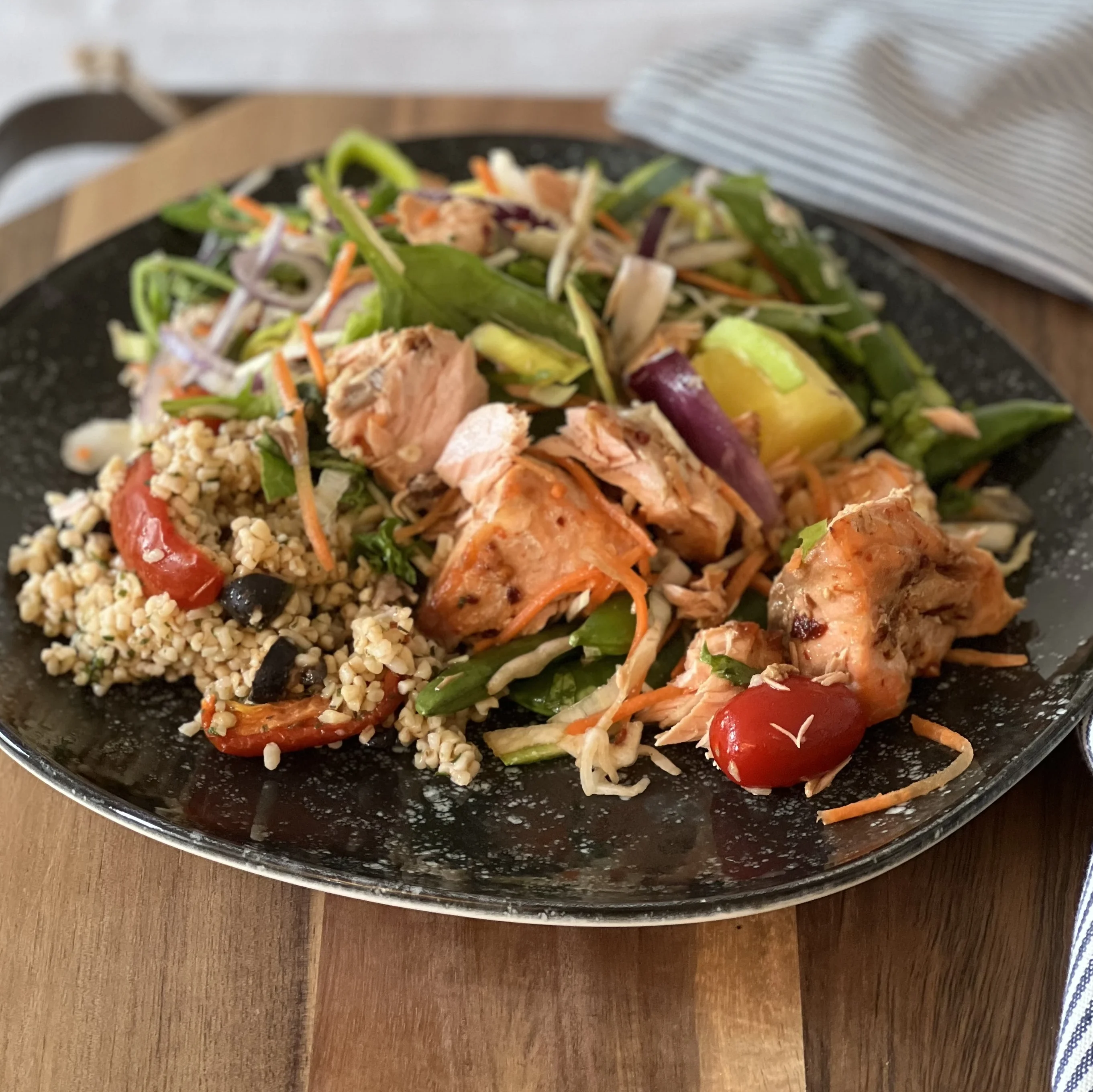 Laxsallad med pasta