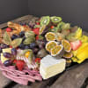 Exotisk buffé med 2 sorters kött, ost och frukt