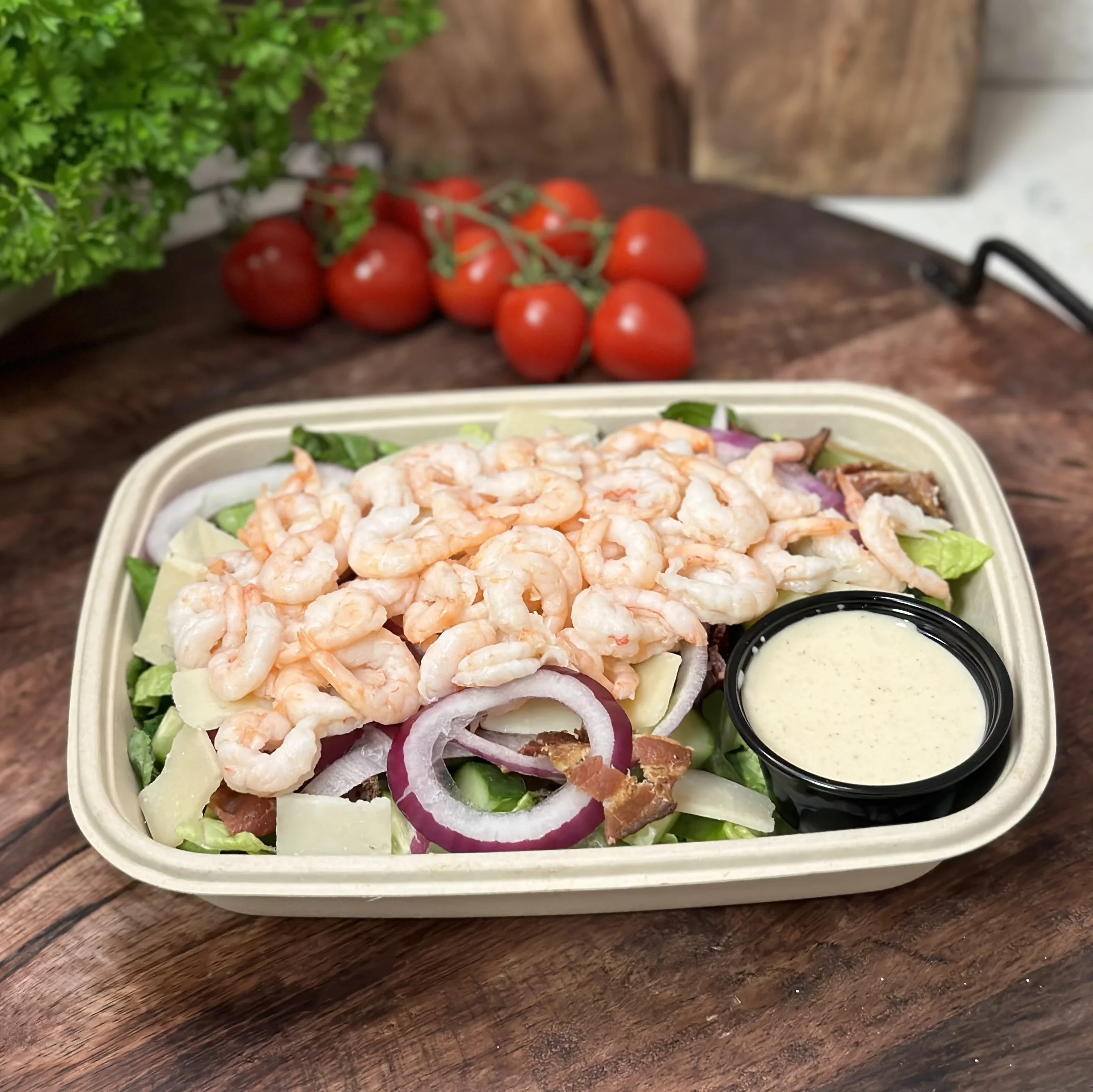 Ceasarsallad med räkor