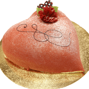 tårta prinsess hjärta format röd ica kvantum