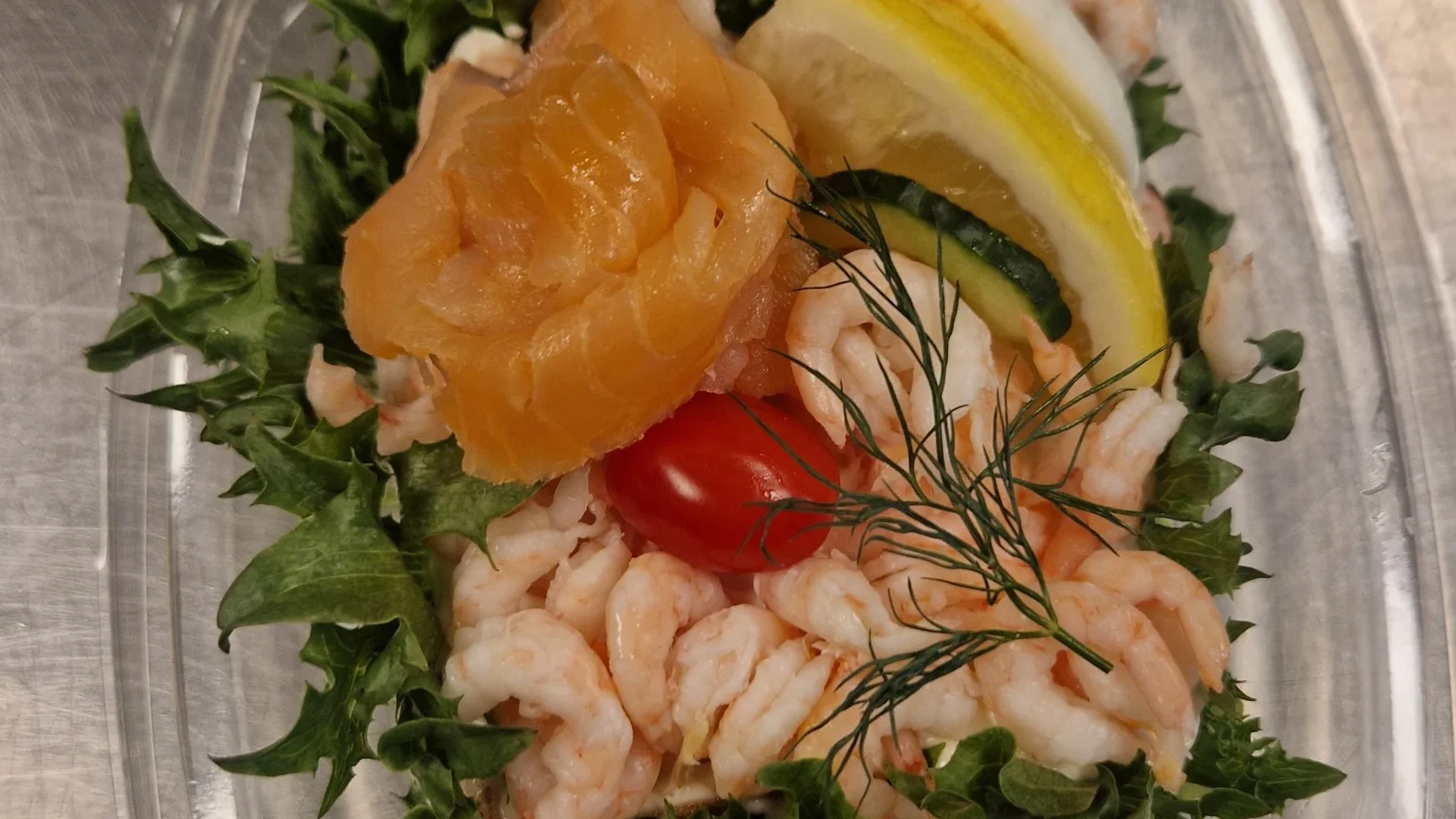 Glutenfri smörgåstårta räkor och lax (per bit)