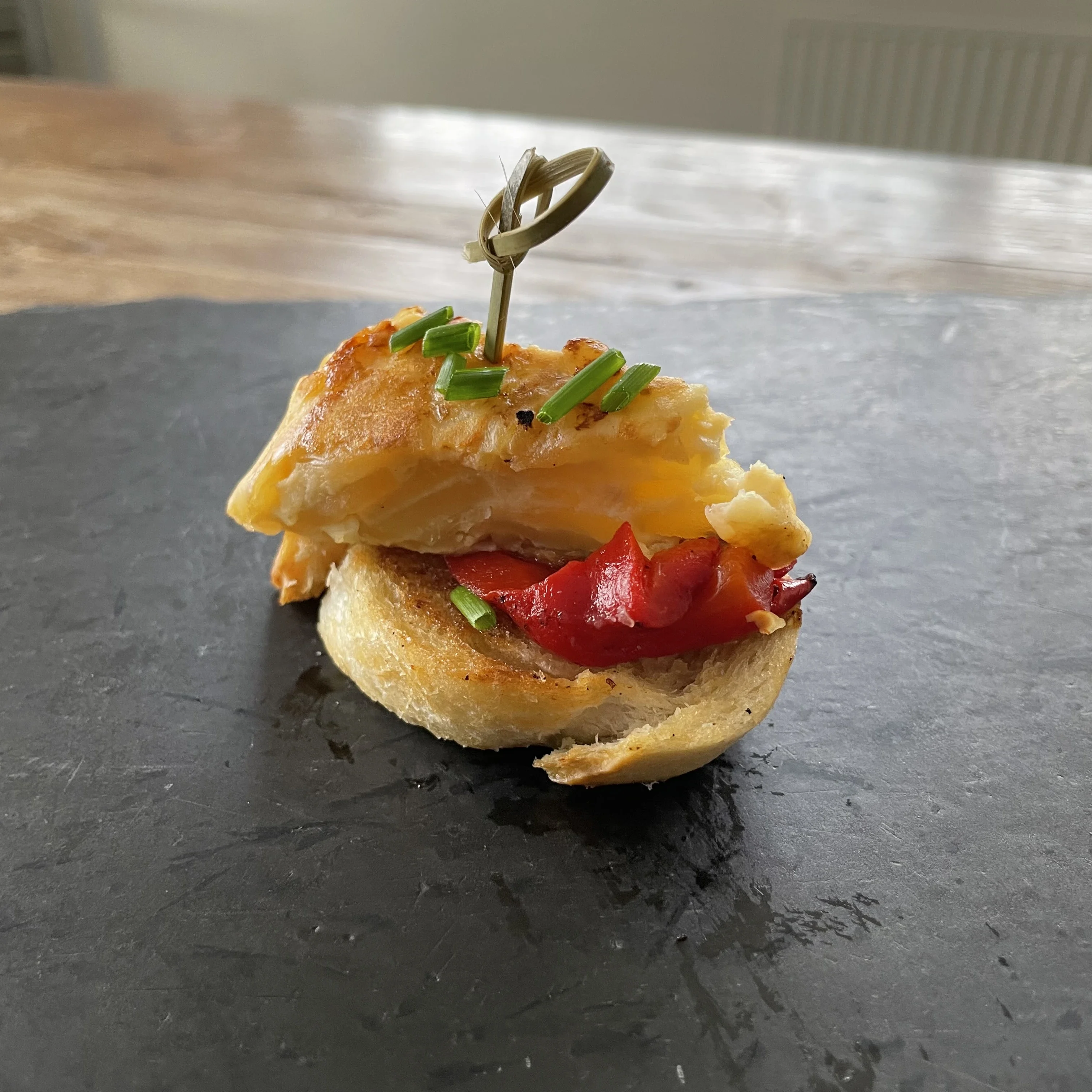 Tortilla med grillad paprika