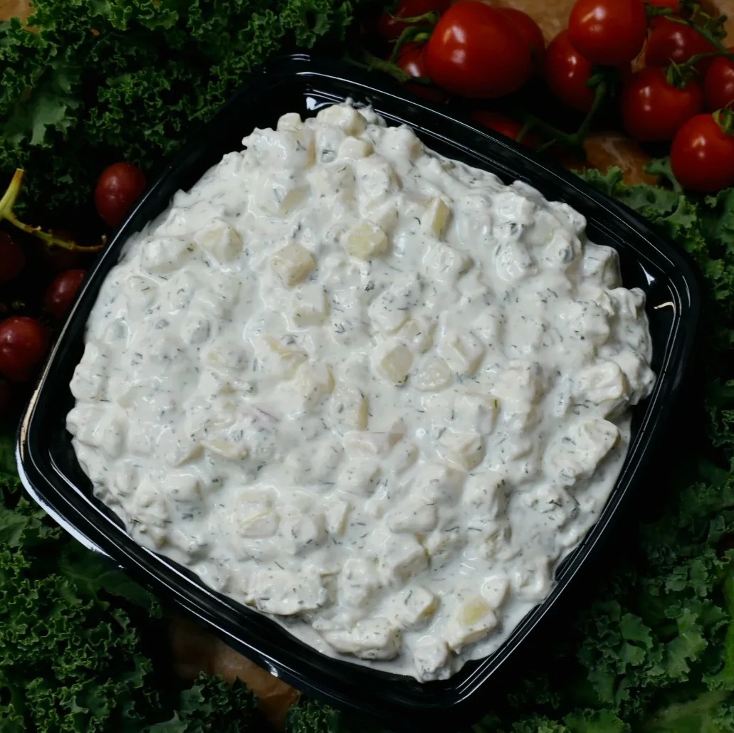 Potatissallad 200g. Delins egna potatissallad med Dijonsenap, kapris och rödlök.