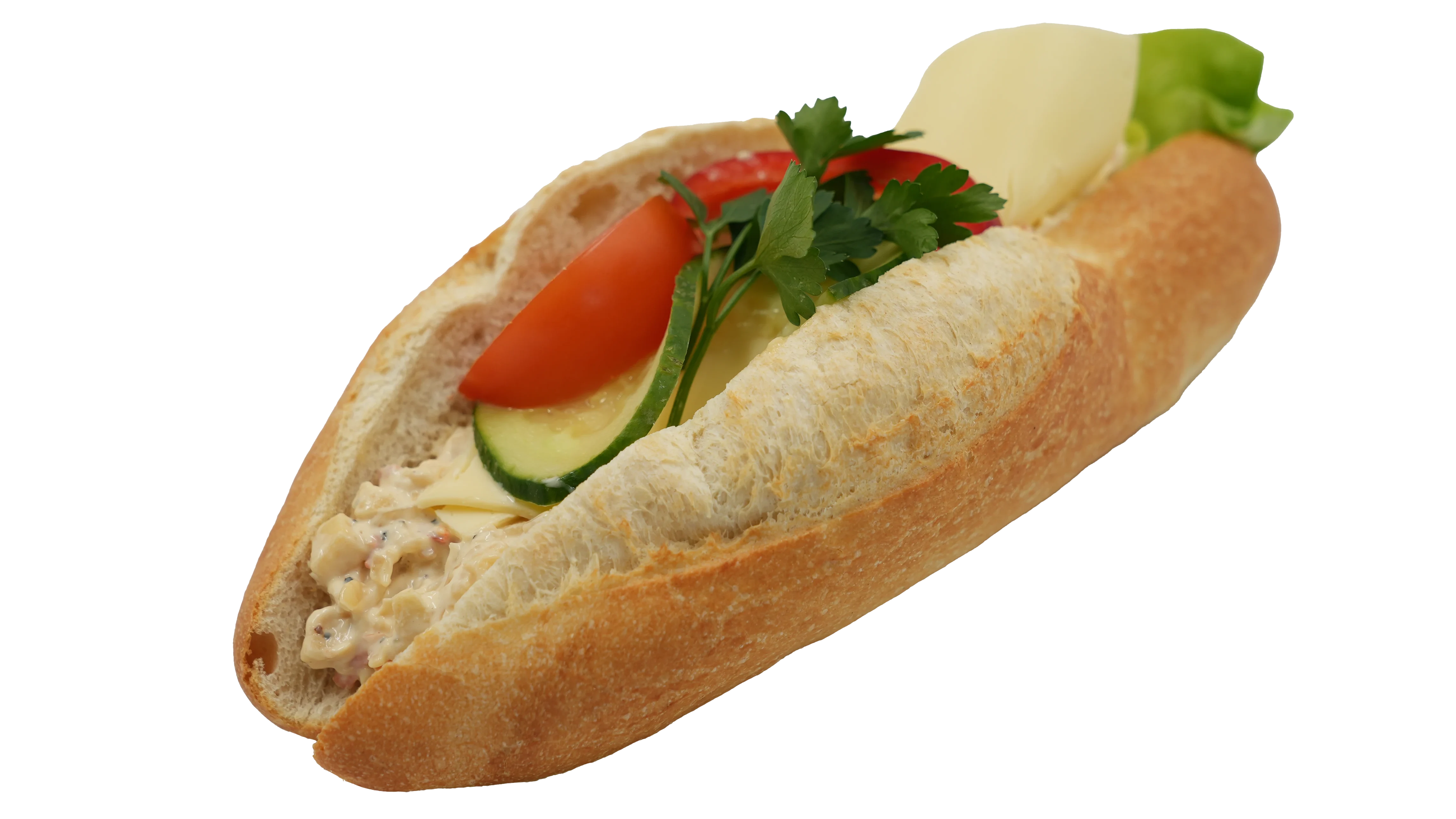 Baguette med dallassallad & ost