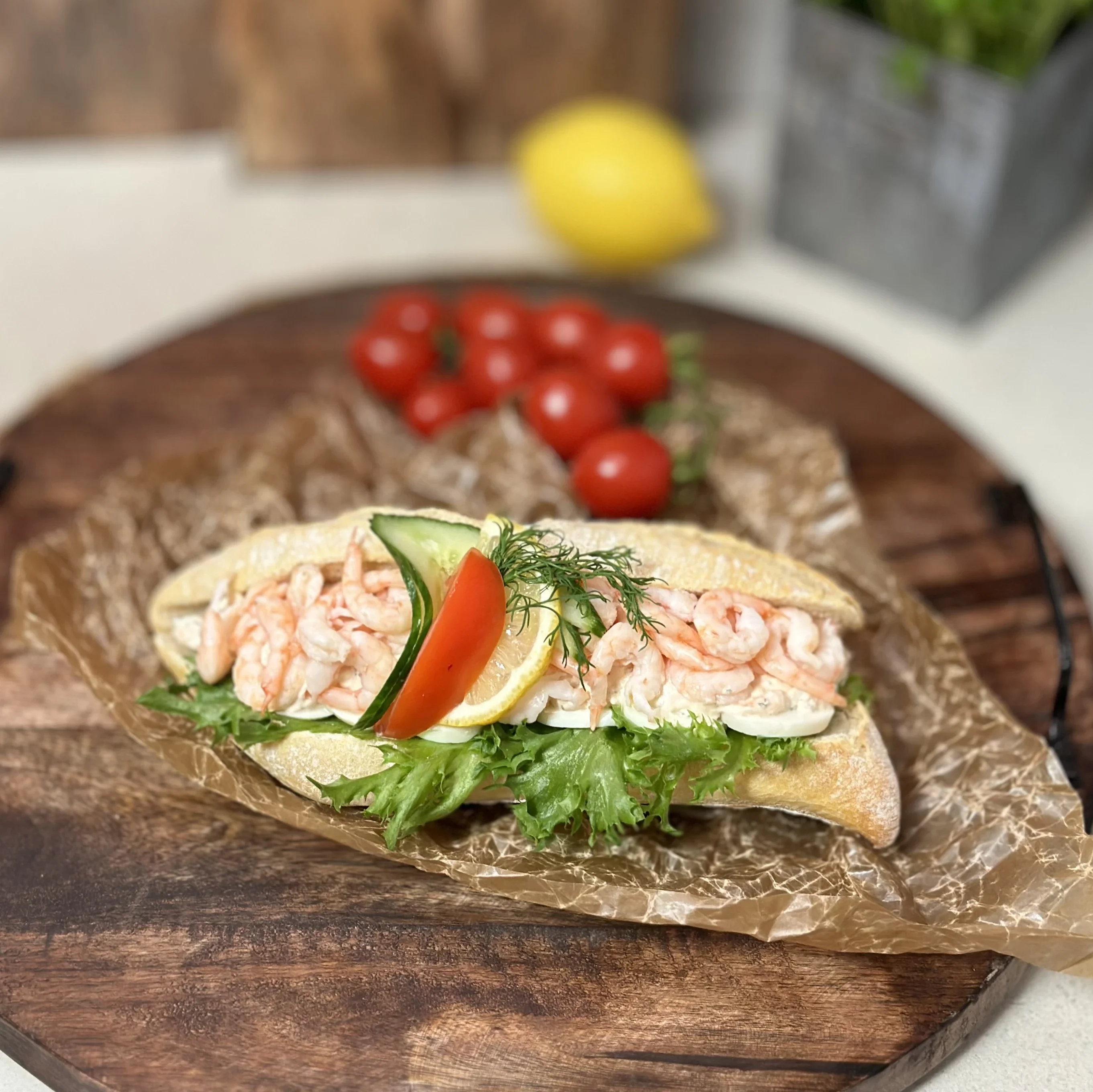 Räkbaguette med räksallad