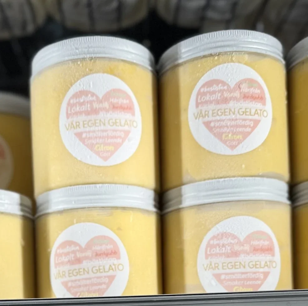 Gelato med smak av Mango Passion