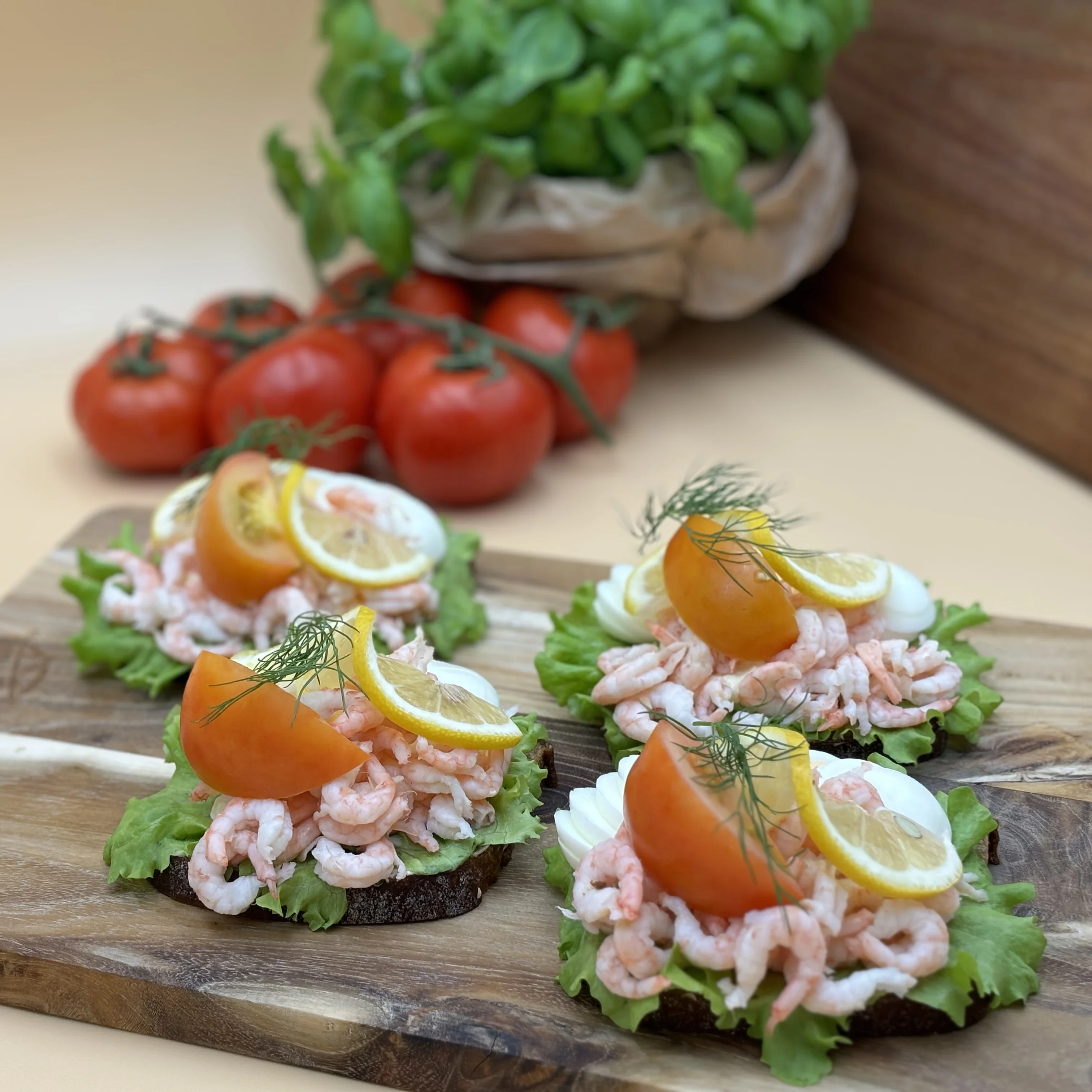 Smörrebröd med räkor