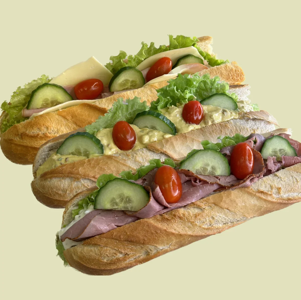 Baguette med fyllning