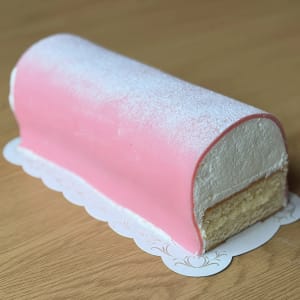 Operalängd rosa upplagd på papper