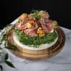 Smörgåstårta med italienska smaker. Tillverkad på bröd bakat i vårt eget bageri.