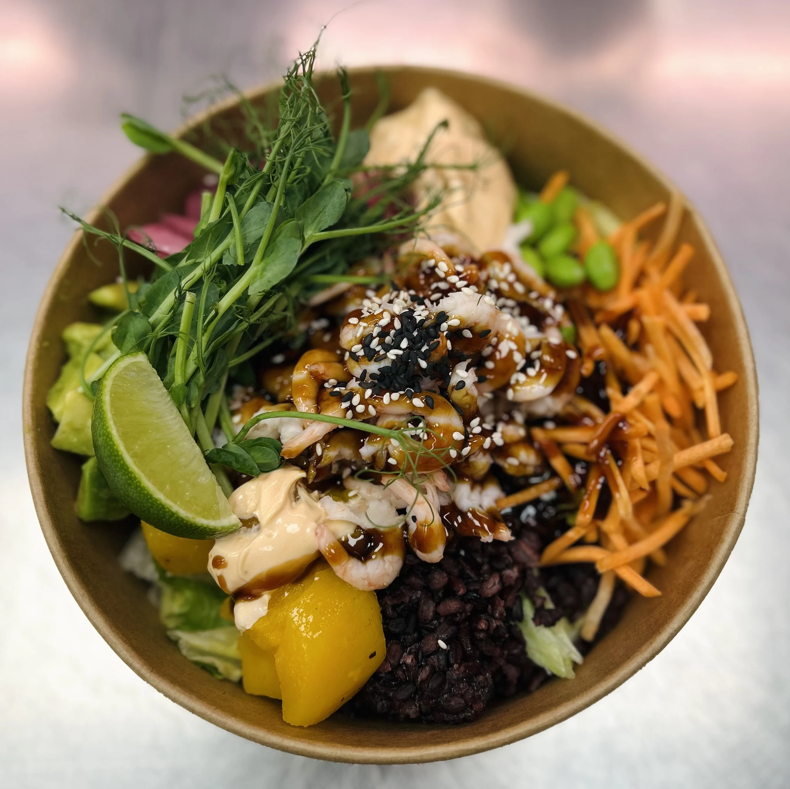 Bowl med räkor, pokébowl varberg, bowl varberg