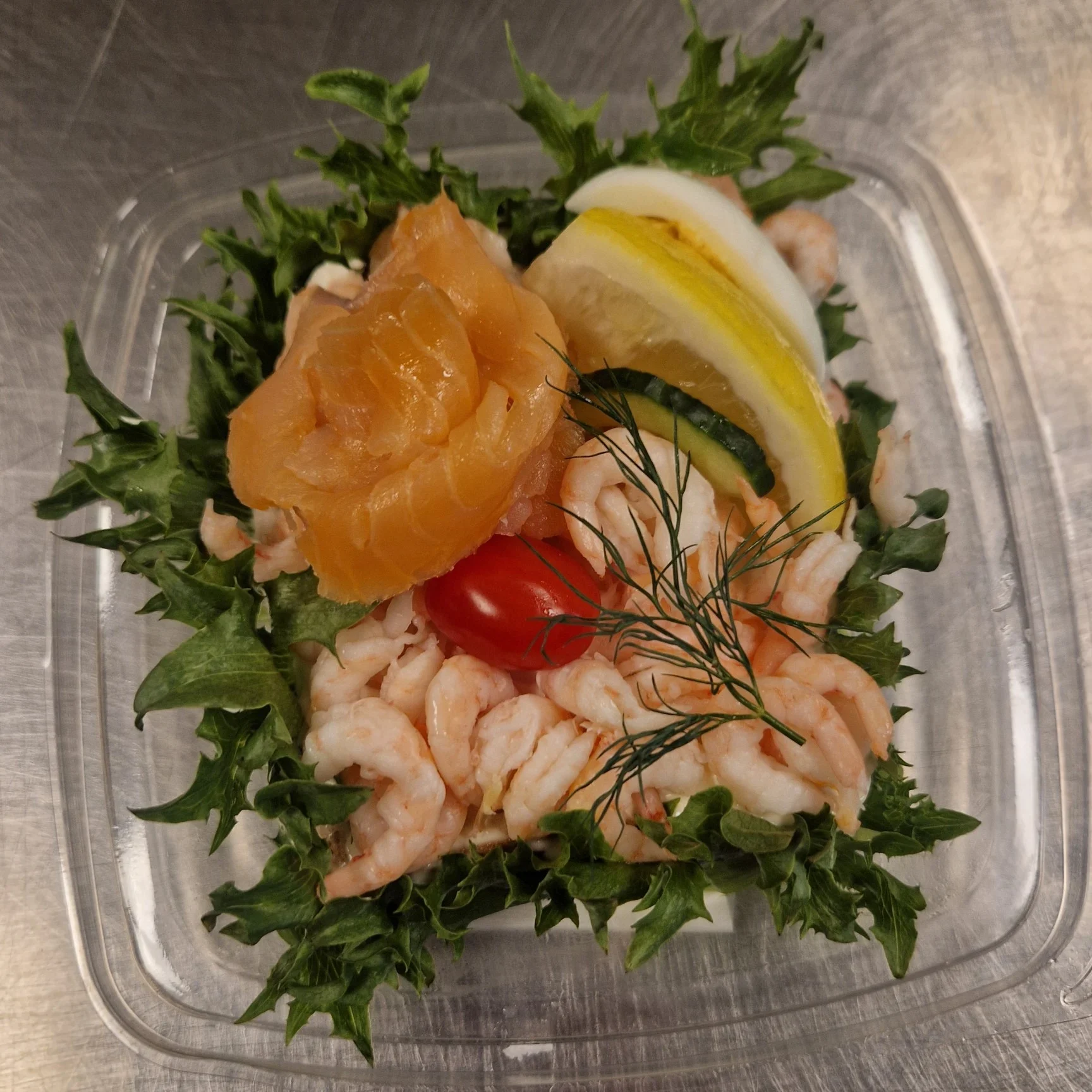 Glutenfri smörgåstårta räkor och lax (per bit)