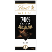 Chokladkaka EXCELLENCE 70% Kakao Mörk Choklad 100g Lindt.