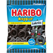 Nappar Lakrits 80g Haribo.