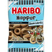 Skumnappar Lakrits 120g Haribo.
