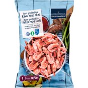 Räkor med skal 70/90 Fryst 1kg Royal Greenland.