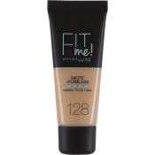 Foundation Fit Me Matte & Poreless Warm Nude 128 30ml Maybelline.