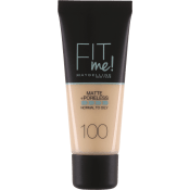 Foundation Fit Me Matte & Poreless Warm Ivory 100 30ml Maybelline.