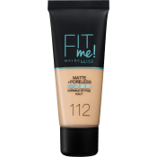 Foundation Fit Me Matte & Poreless Soft Beige 112 30ml Maybelline.