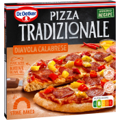 Pizza Tradi diavola calabrese Fryst 360g Dr. Oetker.
