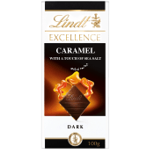 Chokladkaka EXCELLENCE Karamell Havssalt Mörk 100g Lindt.