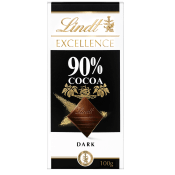 Chokladkaka EXCELLENCE 90% Kakao Mörk Choklad 100g Lindt.