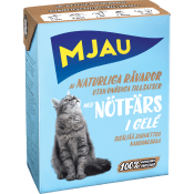 Kattmat Nötfärs i gelé 380g Mjau.