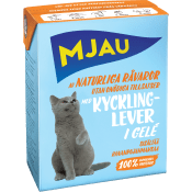 Kattmat Kycklinglever i gelé 380g Mjau.