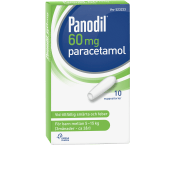 Panodil Suppositorier Barn 5-10kg 60 mg 10-p.