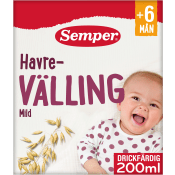 Havrevälling mild drickfärdig Från 6m 200ml Semper.