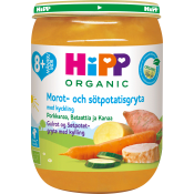 Morot & sötpotatisgryta med kyckling Från 8m Eko 190g Hipp.