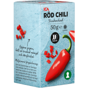 Röd chili hackad Fryst 50g ICA.