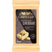 Cheddar svartpeppar lagrad 200g Castello.