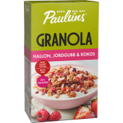 Granola Hallon Jordgubb 450g Pauluns.