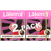 Halstabletter Raspberry Licorice Sockerfri 2-p 50g Läkerol.