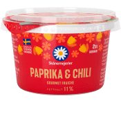 Crème fraiche Lätt Paprika & Chili 11% 2dl Skånemejerier.