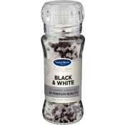 Black & white Tellicherry Peppar & bergsalt Kvarn 110g Santa Maria.