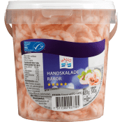 Räkor handskalade i lake 500g Hållö.