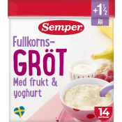 Fullkornsgröt Frukt & yoghurt Från 1,5år 14 port 470g Semper.