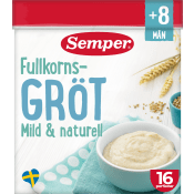 Fullkornsgröt Mild & naturell Från 8 mån 16 port 480g Semper.